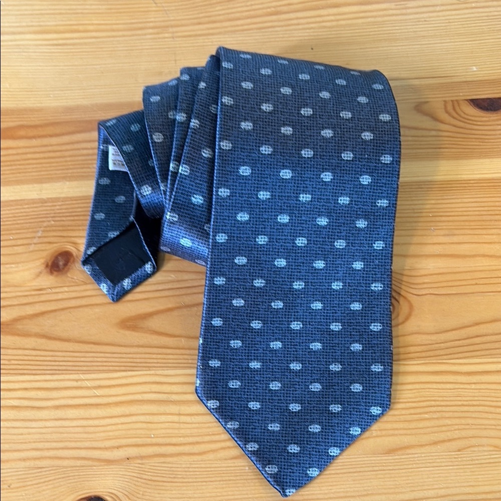 Scappino Blue Polka Dot Italian Silk Necktie
